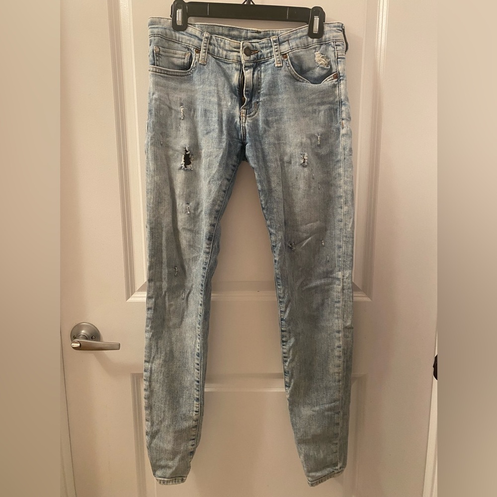 Denim & Supply Ralph Lauren Deconstructed Mid Rise Skinny Jeans